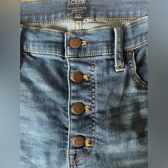 *EUC* J. Crew Factory 9” High Rise Button Front Fly Jean in Windward Wash / 31P - Picture 5 of 10